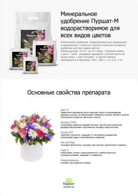 Пуршат-М водорастворимое для цветов 100 г
